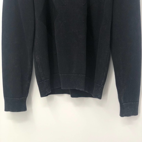 Robert Barakett Rib Knit Pullover Sweater Long Sleeve Crewneck Black Size Medium - Picture 3 of 9